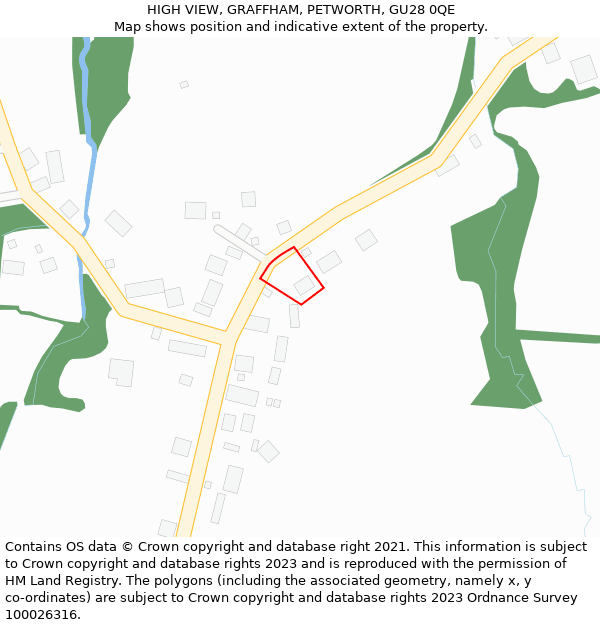 HIGH VIEW, GRAFFHAM, PETWORTH, GU28 0QE: Location map and indicative extent of plot