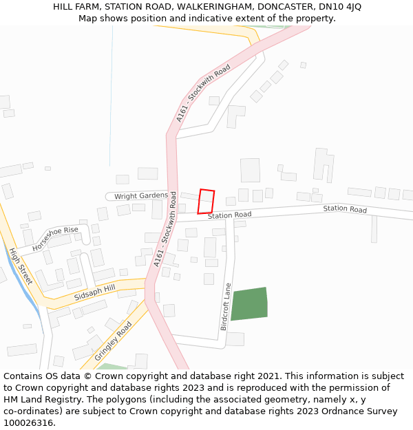 HILL FARM, STATION ROAD, WALKERINGHAM, DONCASTER, DN10 4JQ: Location map and indicative extent of plot