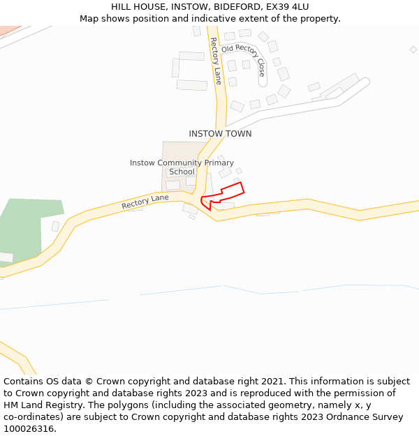 HILL HOUSE, INSTOW, BIDEFORD, EX39 4LU: Location map and indicative extent of plot