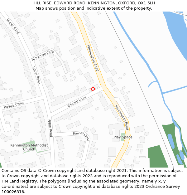 HILL RISE, EDWARD ROAD, KENNINGTON, OXFORD, OX1 5LH: Location map and indicative extent of plot