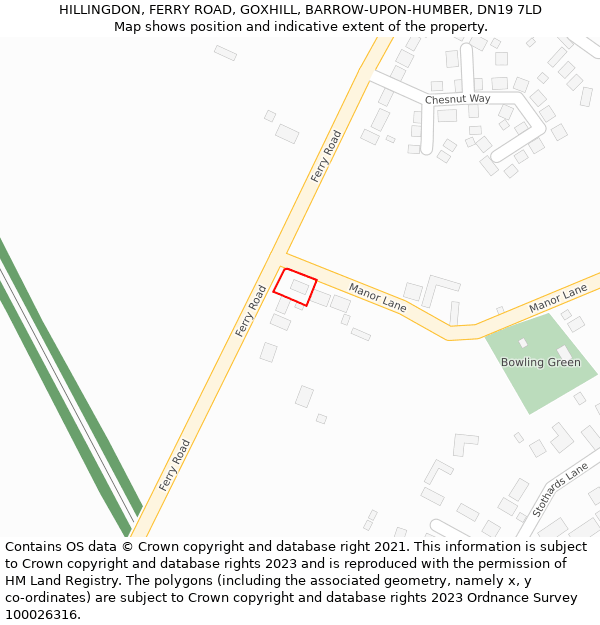 HILLINGDON, FERRY ROAD, GOXHILL, BARROW-UPON-HUMBER, DN19 7LD: Location map and indicative extent of plot