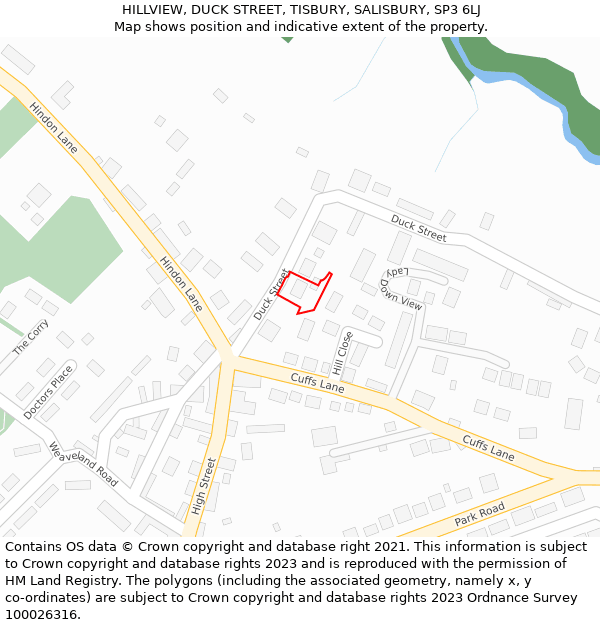 HILLVIEW, DUCK STREET, TISBURY, SALISBURY, SP3 6LJ: Location map and indicative extent of plot