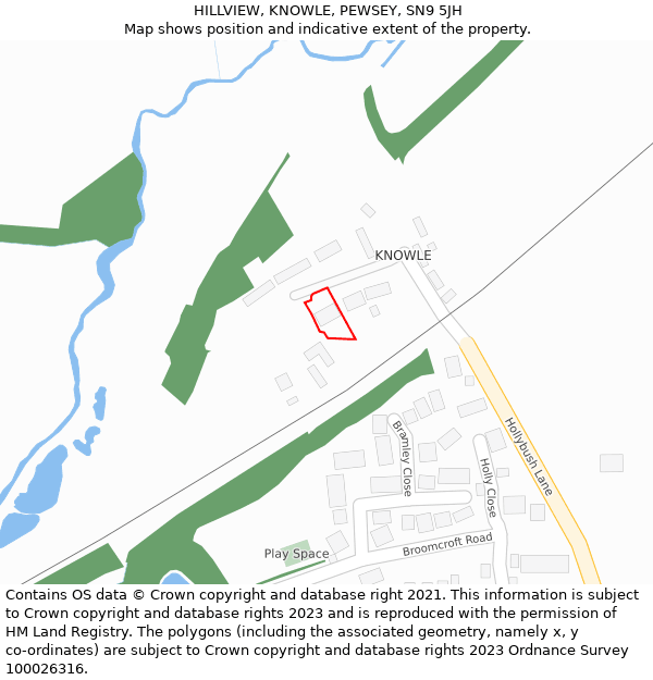 HILLVIEW, KNOWLE, PEWSEY, SN9 5JH: Location map and indicative extent of plot