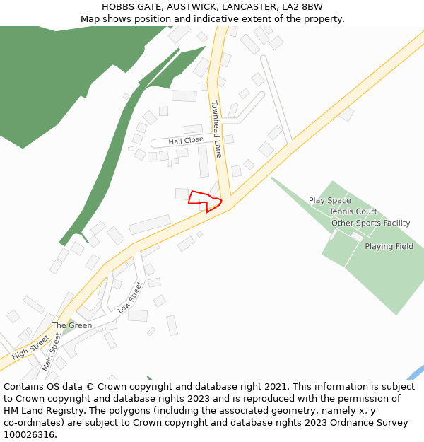HOBBS GATE, AUSTWICK, LANCASTER, LA2 8BW: Location map and indicative extent of plot