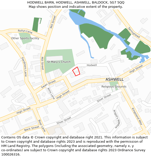 HODWELL BARN, HODWELL, ASHWELL, BALDOCK, SG7 5QQ: Location map and indicative extent of plot