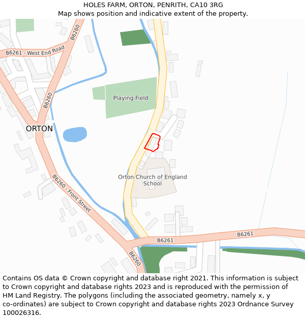 HOLES FARM, ORTON, PENRITH, CA10 3RG: Location map and indicative extent of plot