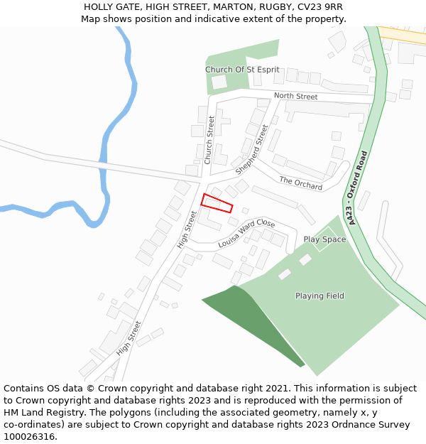 HOLLY GATE, HIGH STREET, MARTON, RUGBY, CV23 9RR: Location map and indicative extent of plot