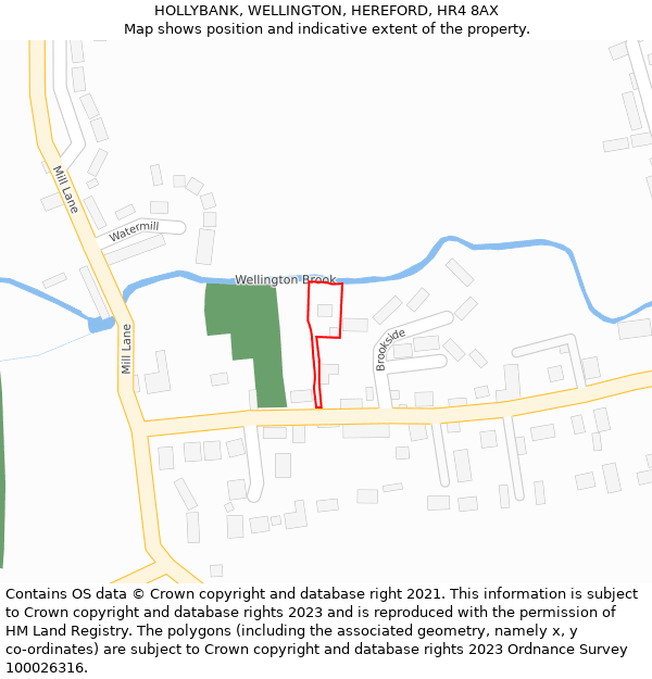 HOLLYBANK, WELLINGTON, HEREFORD, HR4 8AX: Location map and indicative extent of plot