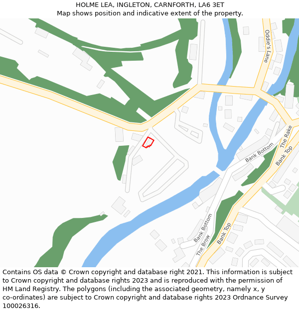 HOLME LEA, INGLETON, CARNFORTH, LA6 3ET: Location map and indicative extent of plot