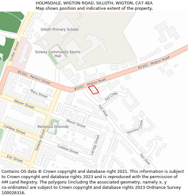 HOLMSDALE, WIGTON ROAD, SILLOTH, WIGTON, CA7 4EA: Location map and indicative extent of plot