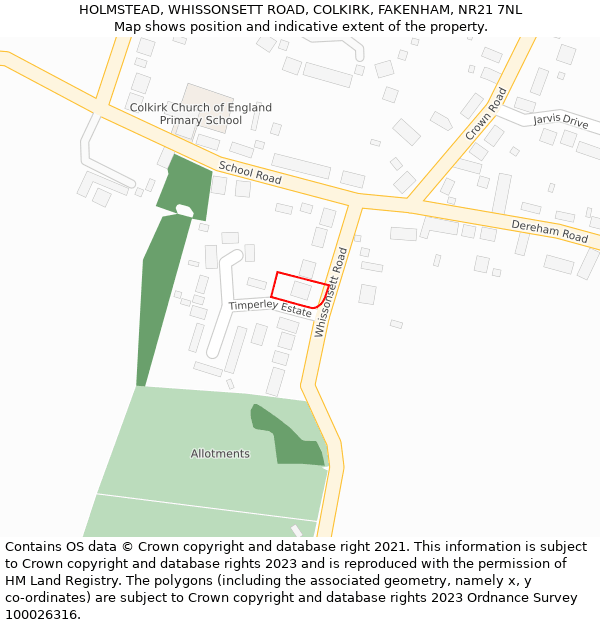 HOLMSTEAD, WHISSONSETT ROAD, COLKIRK, FAKENHAM, NR21 7NL: Location map and indicative extent of plot