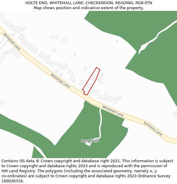 HOLTE END, WHITEHALL LANE, CHECKENDON, READING, RG8 0TN: Location map and indicative extent of plot