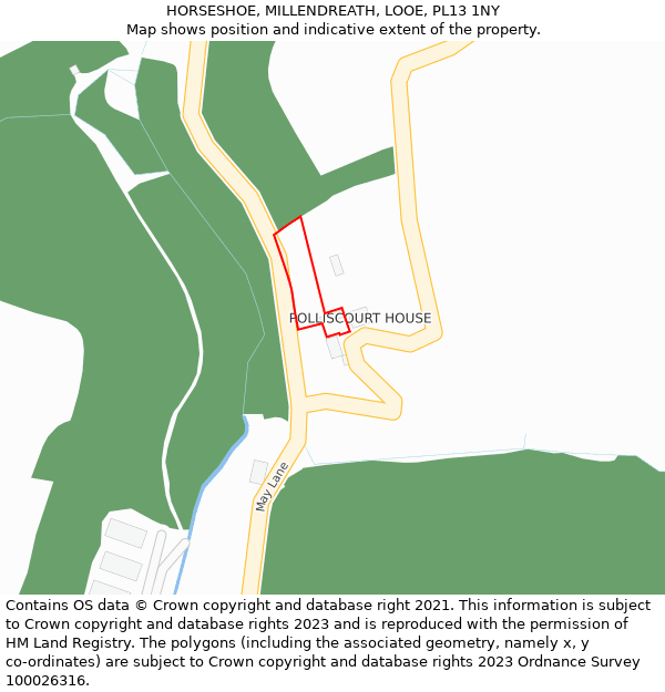 HORSESHOE, MILLENDREATH, LOOE, PL13 1NY: Location map and indicative extent of plot