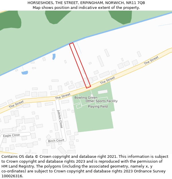 HORSESHOES, THE STREET, ERPINGHAM, NORWICH, NR11 7QB: Location map and indicative extent of plot