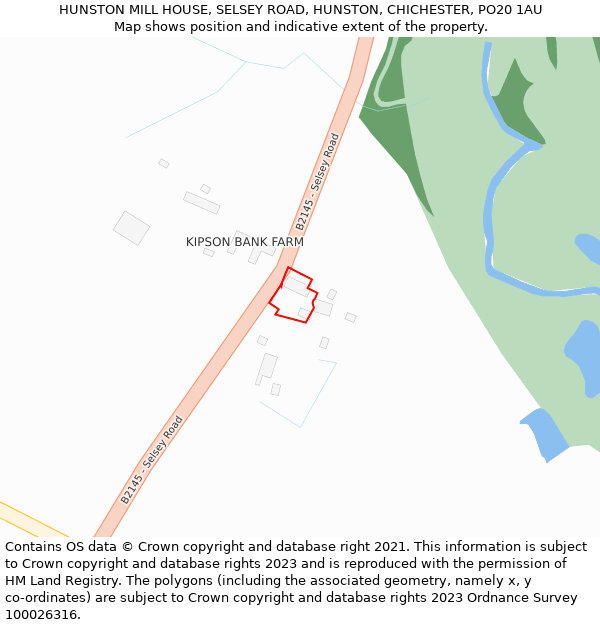 HUNSTON MILL HOUSE, SELSEY ROAD, HUNSTON, CHICHESTER, PO20 1AU: Location map and indicative extent of plot