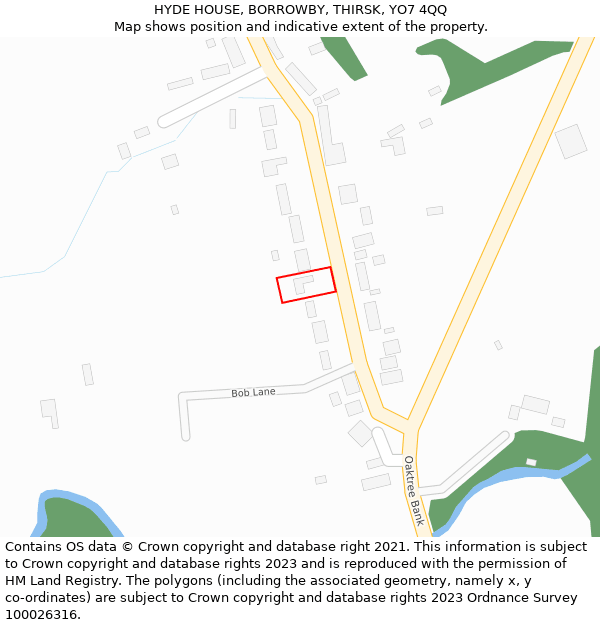 HYDE HOUSE, BORROWBY, THIRSK, YO7 4QQ: Location map and indicative extent of plot