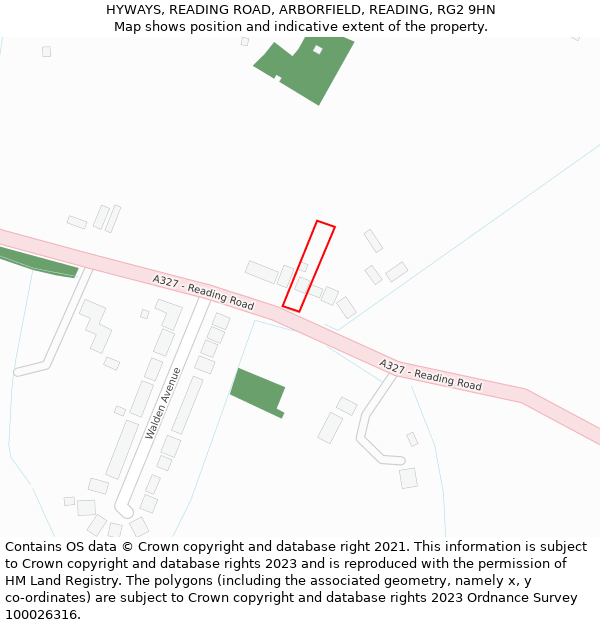 HYWAYS, READING ROAD, ARBORFIELD, READING, RG2 9HN: Location map and indicative extent of plot