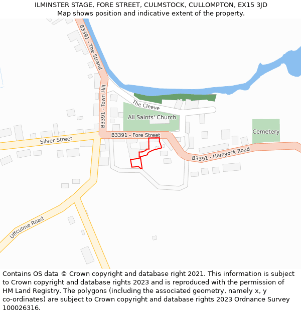 ILMINSTER STAGE, FORE STREET, CULMSTOCK, CULLOMPTON, EX15 3JD: Location map and indicative extent of plot