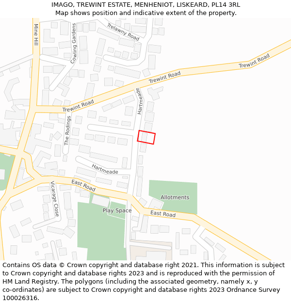 IMAGO, TREWINT ESTATE, MENHENIOT, LISKEARD, PL14 3RL: Location map and indicative extent of plot