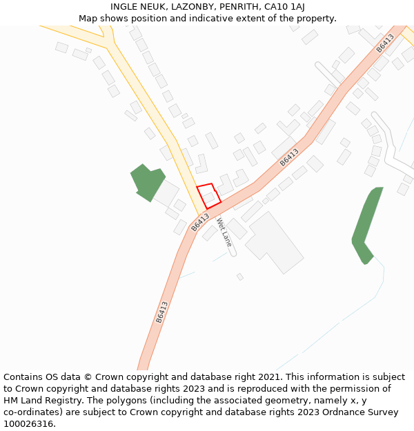 INGLE NEUK, LAZONBY, PENRITH, CA10 1AJ: Location map and indicative extent of plot