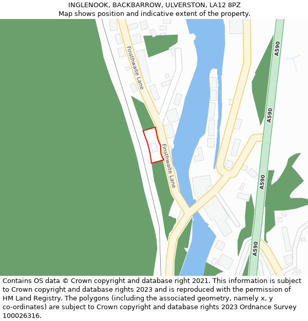 INGLENOOK, BACKBARROW, ULVERSTON, LA12 8PZ: Location map and indicative extent of plot