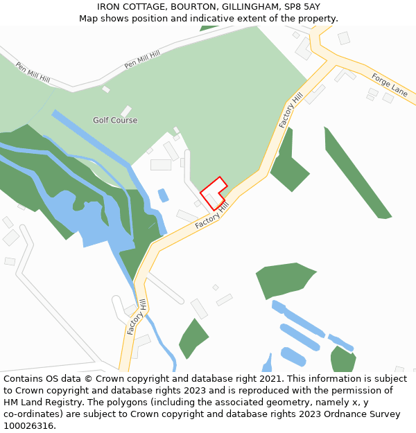 IRON COTTAGE, BOURTON, GILLINGHAM, SP8 5AY: Location map and indicative extent of plot