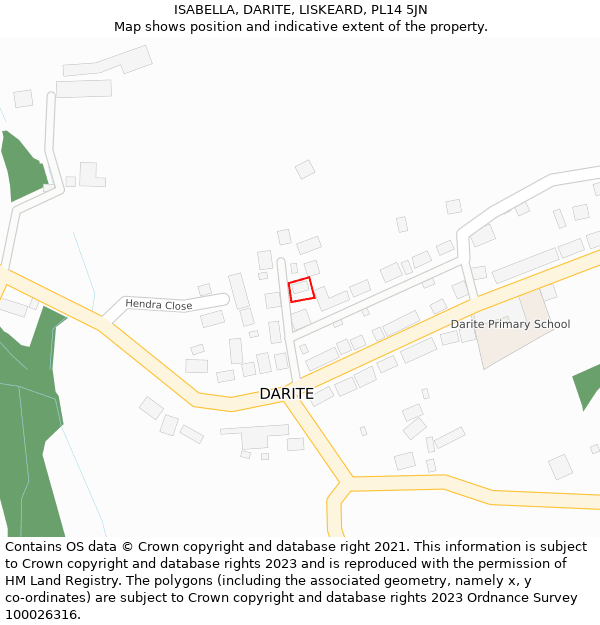 ISABELLA, DARITE, LISKEARD, PL14 5JN: Location map and indicative extent of plot