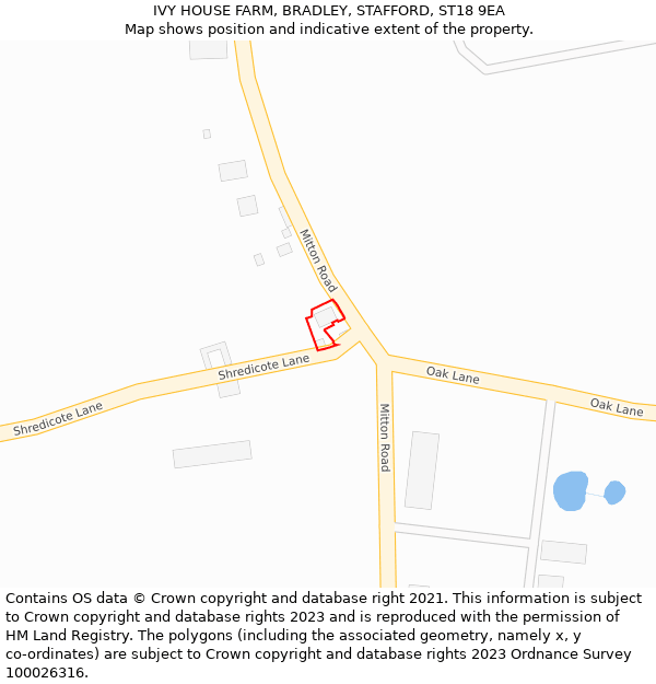 IVY HOUSE FARM, BRADLEY, STAFFORD, ST18 9EA: Location map and indicative extent of plot