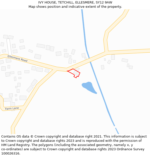 IVY HOUSE, TETCHILL, ELLESMERE, SY12 9AW: Location map and indicative extent of plot