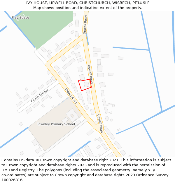 IVY HOUSE, UPWELL ROAD, CHRISTCHURCH, WISBECH, PE14 9LF: Location map and indicative extent of plot