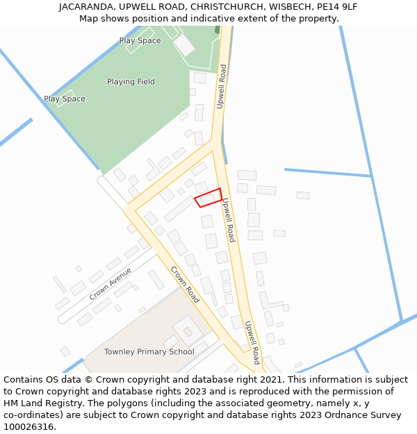 JACARANDA, UPWELL ROAD, CHRISTCHURCH, WISBECH, PE14 9LF: Location map and indicative extent of plot