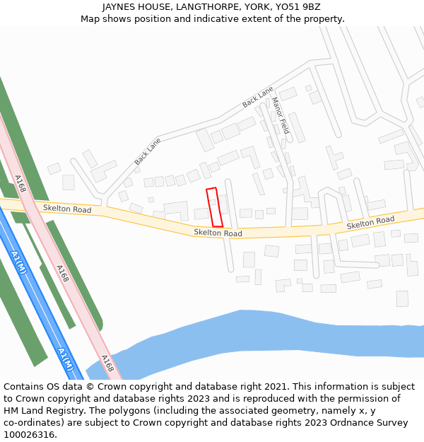 JAYNES HOUSE, LANGTHORPE, YORK, YO51 9BZ: Location map and indicative extent of plot