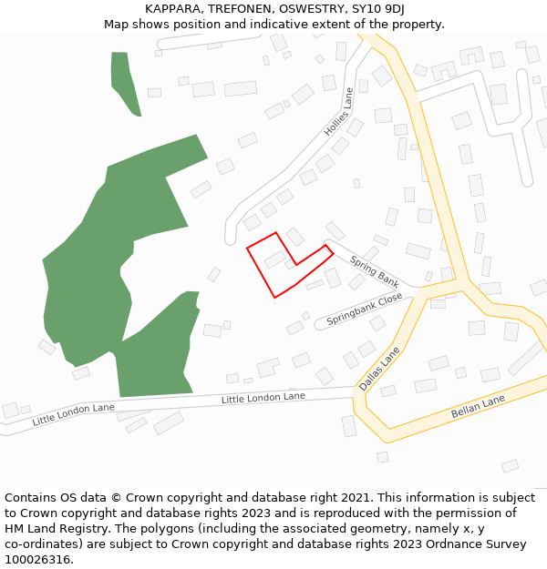 KAPPARA, TREFONEN, OSWESTRY, SY10 9DJ: Location map and indicative extent of plot
