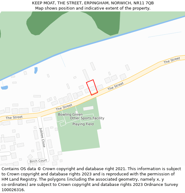 KEEP MOAT, THE STREET, ERPINGHAM, NORWICH, NR11 7QB: Location map and indicative extent of plot