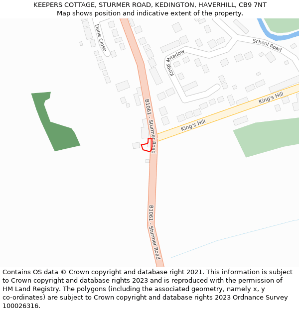 KEEPERS COTTAGE, STURMER ROAD, KEDINGTON, HAVERHILL, CB9 7NT: Location map and indicative extent of plot