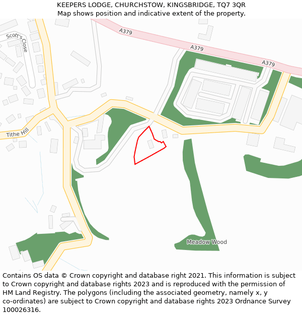 KEEPERS LODGE, CHURCHSTOW, KINGSBRIDGE, TQ7 3QR: Location map and indicative extent of plot