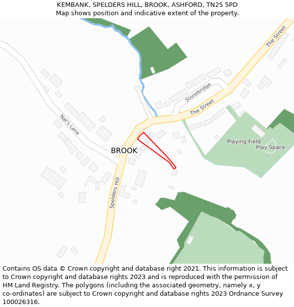 KEMBANK, SPELDERS HILL, BROOK, ASHFORD, TN25 5PD: Location map and indicative extent of plot