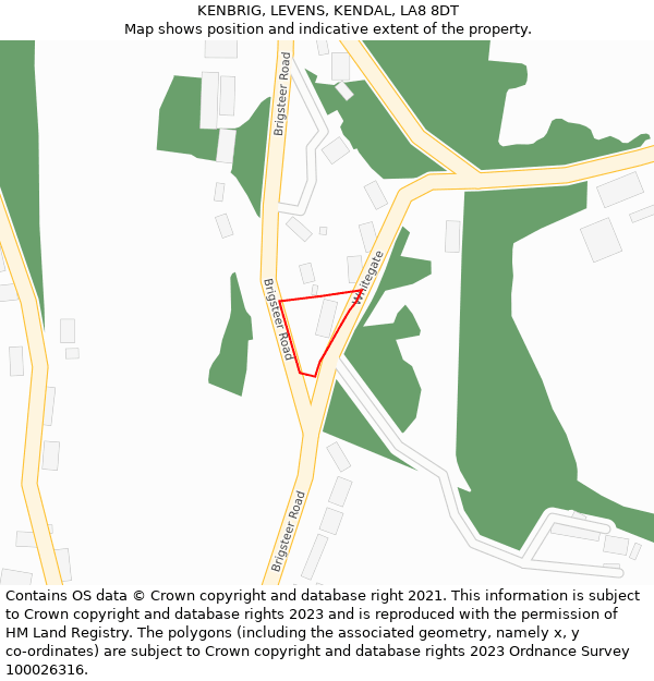 KENBRIG, LEVENS, KENDAL, LA8 8DT: Location map and indicative extent of plot
