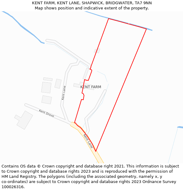 KENT FARM, KENT LANE, SHAPWICK, BRIDGWATER, TA7 9NN: Location map and indicative extent of plot