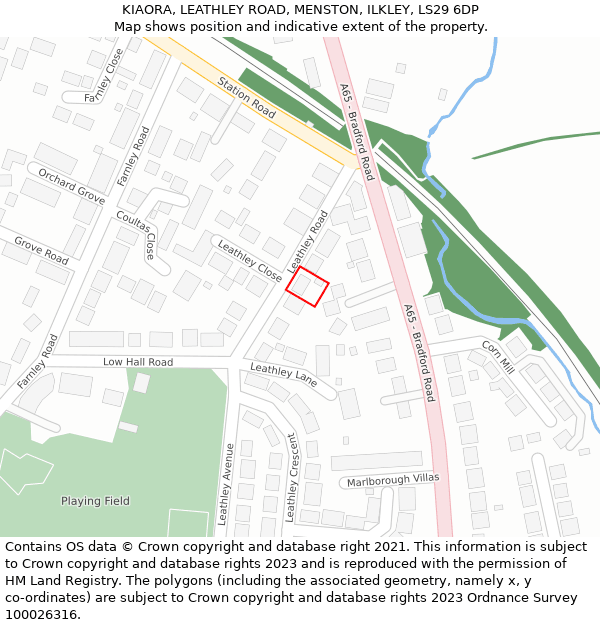 KIAORA, LEATHLEY ROAD, MENSTON, ILKLEY, LS29 6DP: Location map and indicative extent of plot