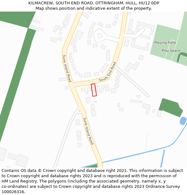 KILMACREW, SOUTH END ROAD, OTTRINGHAM, HULL, HU12 0DP: Location map and indicative extent of plot