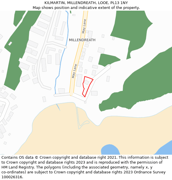 KILMARTIN, MILLENDREATH, LOOE, PL13 1NY: Location map and indicative extent of plot
