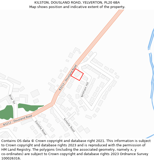 KILSTON, DOUSLAND ROAD, YELVERTON, PL20 6BA: Location map and indicative extent of plot
