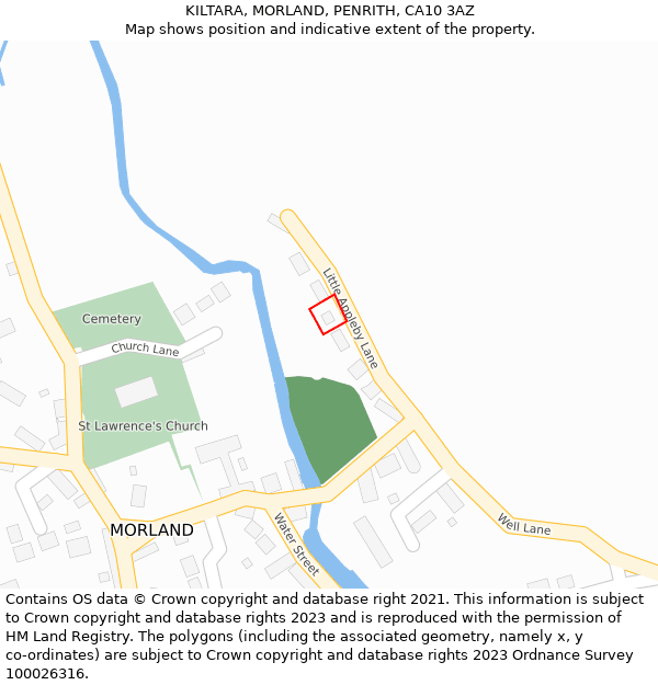 KILTARA, MORLAND, PENRITH, CA10 3AZ: Location map and indicative extent of plot