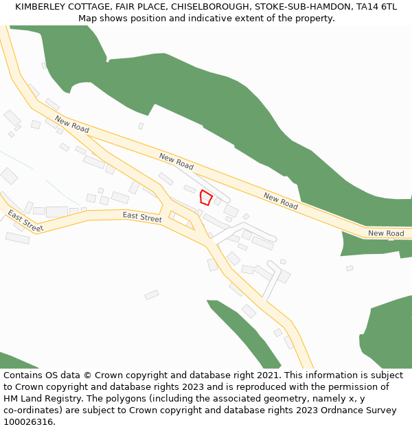 KIMBERLEY COTTAGE, FAIR PLACE, CHISELBOROUGH, STOKE-SUB-HAMDON, TA14 6TL: Location map and indicative extent of plot