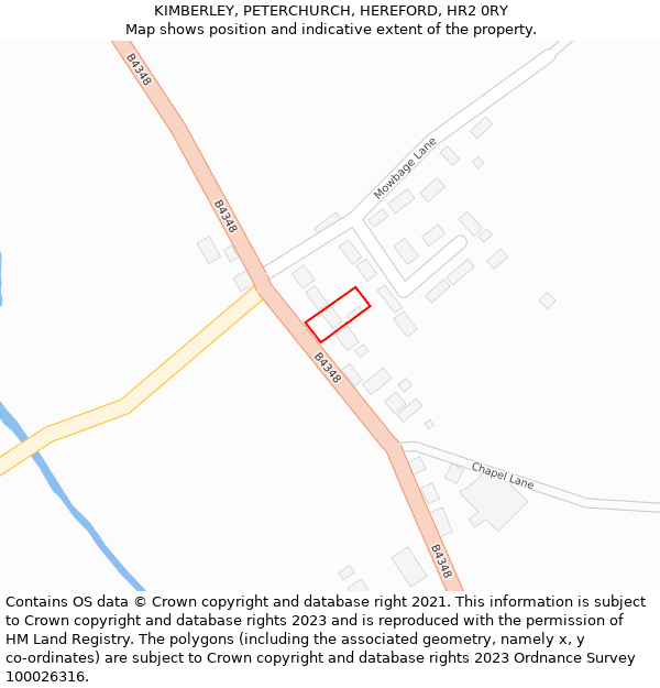KIMBERLEY, PETERCHURCH, HEREFORD, HR2 0RY: Location map and indicative extent of plot