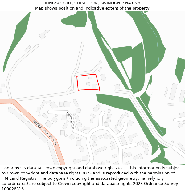 KINGSCOURT, CHISELDON, SWINDON, SN4 0NA: Location map and indicative extent of plot