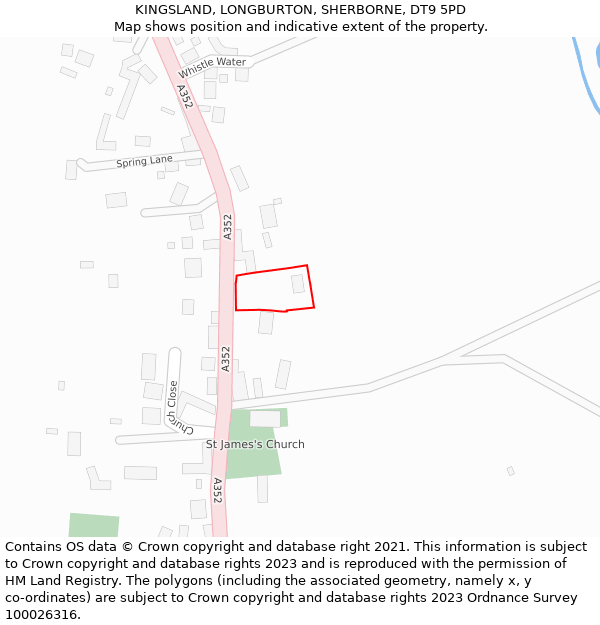 KINGSLAND, LONGBURTON, SHERBORNE, DT9 5PD: Location map and indicative extent of plot