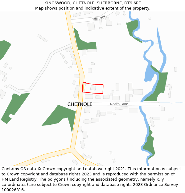 KINGSWOOD, CHETNOLE, SHERBORNE, DT9 6PE: Location map and indicative extent of plot