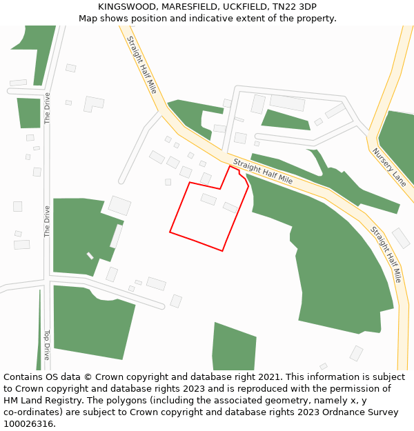KINGSWOOD, MARESFIELD, UCKFIELD, TN22 3DP: Location map and indicative extent of plot